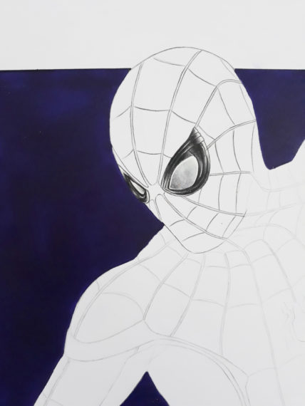 dessiner casque spiderman